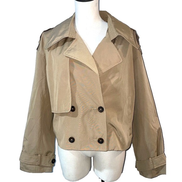 Abercrombie & Fitch Women's Relaxed Short Trench Coat size XL NWT Caramel - Picture 1 of 11